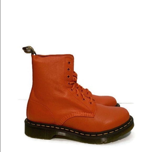 orange dr martens shoes